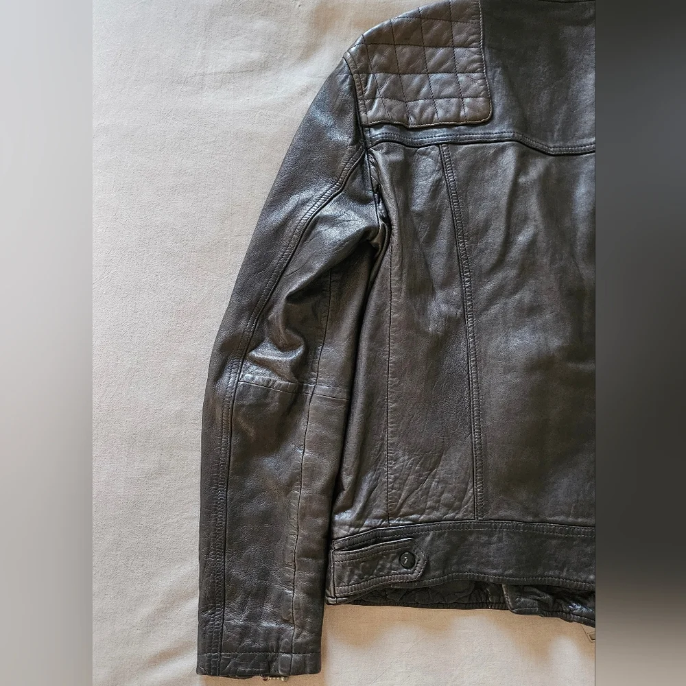All Saints 'Conroy Textured Leather Biker' Jacket, XS